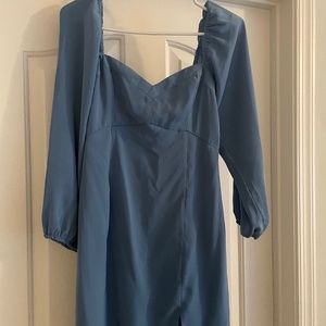 Long sleeve corset seamed mini dress